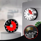 Magnetic Mechanical Kitchen Timer 59-Minute Manual Timer with Red Dial and Metal Case