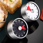 Magnetic Mechanical Kitchen Timer 59-Minute Manual Timer with Red Dial and Metal Case