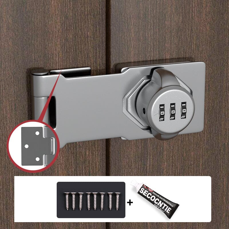 Household Cabinet Password Lock Zinc Alloy Keyless Combination Lock Rust-Proof Black Silver