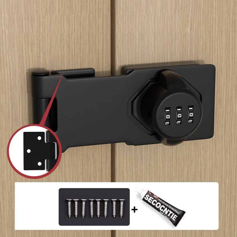 Household Cabinet Password Lock Zinc Alloy Keyless Combination Lock Rust-Proof Black Silver