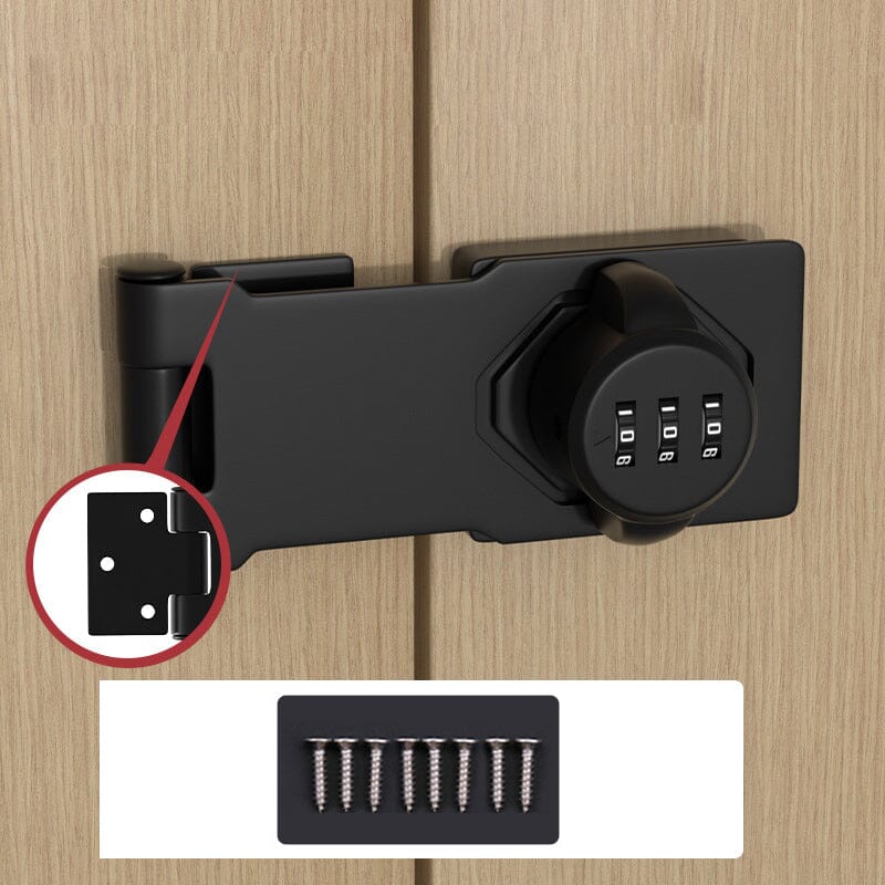 Household Cabinet Password Lock Zinc Alloy Keyless Combination Lock Rust-Proof Black Silver