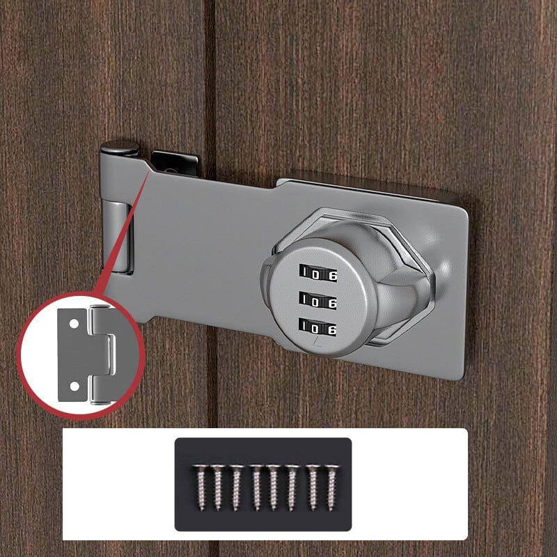 Household Cabinet Password Lock Zinc Alloy Keyless Combination Lock Rust-Proof Black Silver