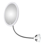 Makeup Mirror with LED Light and Magnification 20cm Flexible Arm Suction Cup