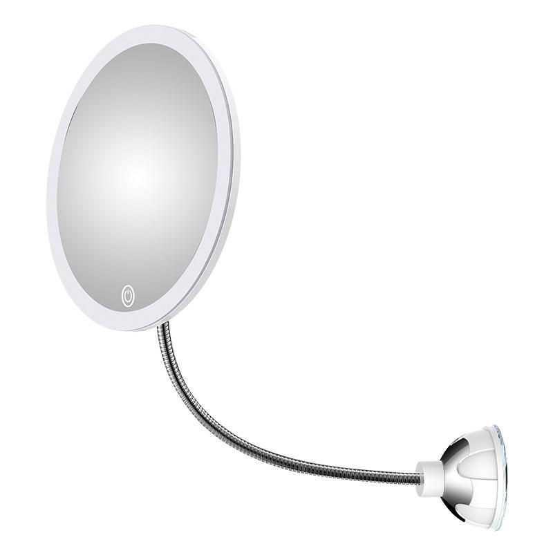 Makeup Mirror with LED Light and Magnification 20cm Flexible Arm Suction Cup