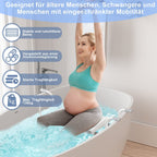 Adjustable Hanging Bathtub Seat with Non-Slip Handles Aluminum Alloy Frame Bath Stool 72-82 cm
