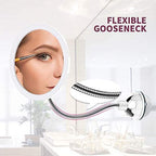 Makeup Mirror with LED Light and Magnification 20cm Flexible Arm Suction Cup