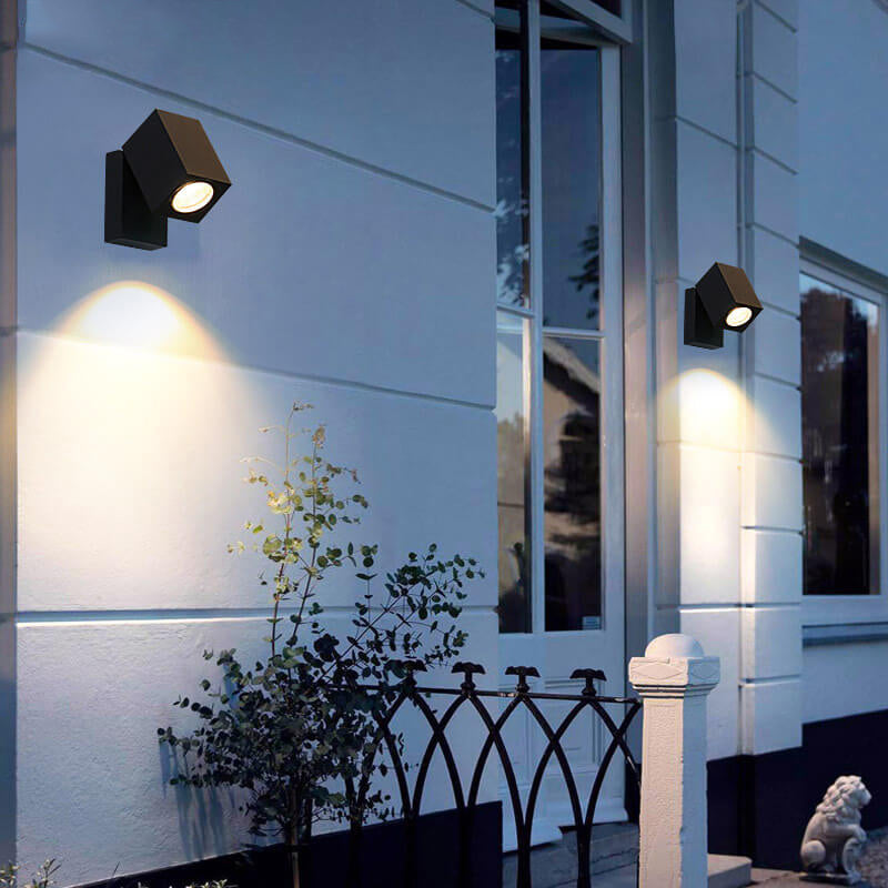 Modern Outdoor Waterproof LED Wall Spotlight Adjustable Angle Black Aluminum Sconce Lamp 5W 500lm