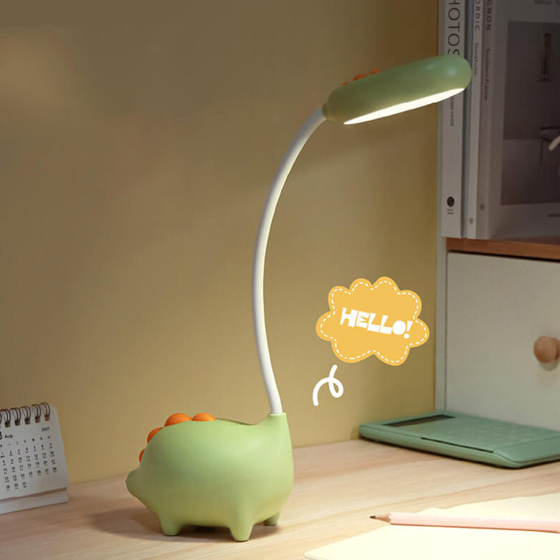 Rechargeable LED Desk Lamp with Cartoon Dinosaur Design Eye Care Table Light 15 Inch Polypropylene
