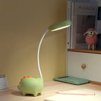 Rechargeable LED Desk Lamp with Cartoon Dinosaur Design Eye Care Table Light 15 Inch Polypropylene