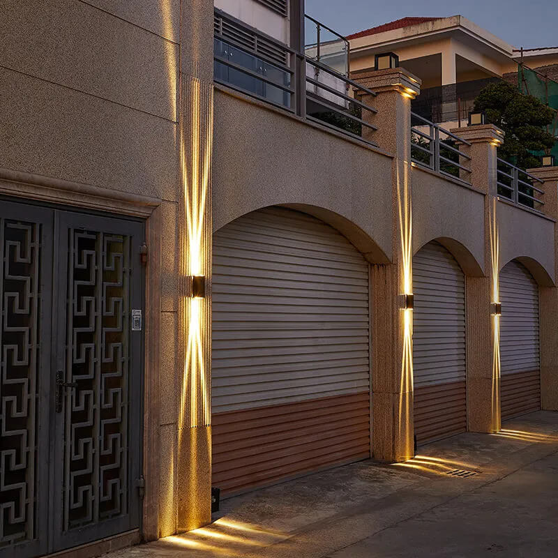 Modern Waterproof LED Outdoor Wall Light Aluminum Black Rectangular Hardwired