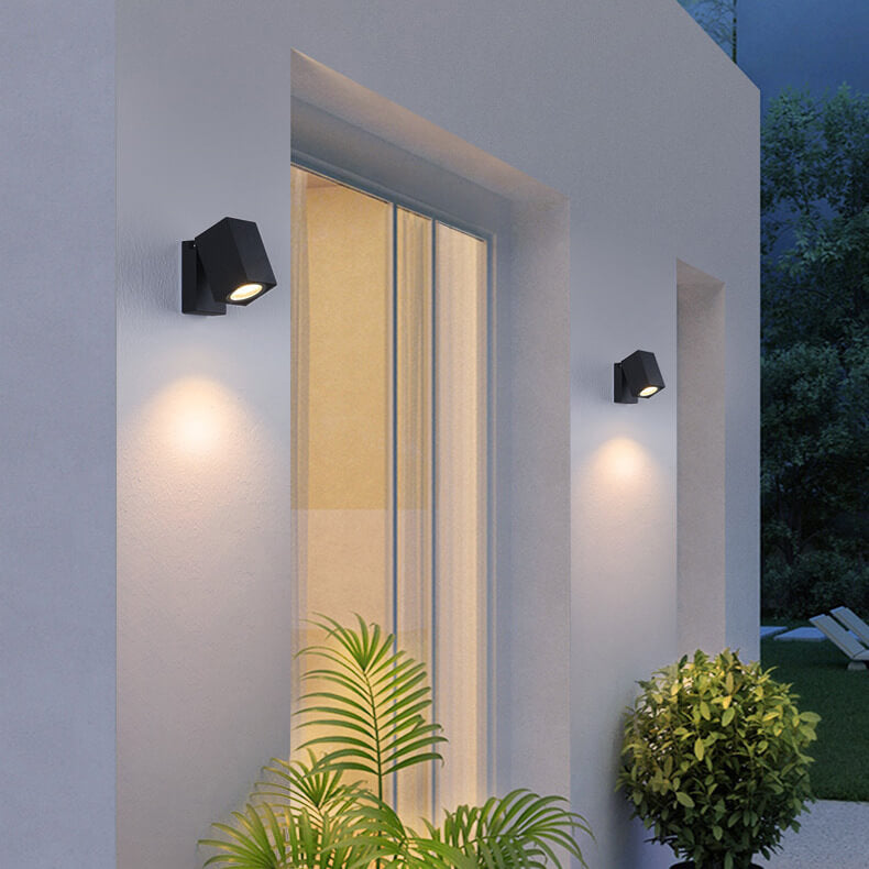 Modern Outdoor Waterproof LED Wall Spotlight Adjustable Angle Black Aluminum Sconce Lamp 5W 500lm