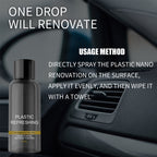 Auto Plastic Coating Restoration Agent 50ml UV Protection Streak-Free Formula for Car Trims and Exterior Surfaces