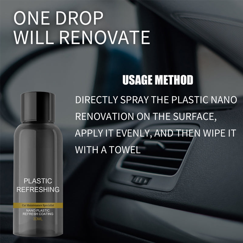 Auto Plastic Coating Restoration Agent 50ml UV Protection Streak-Free Formula for Car Trims and Exterior Surfaces