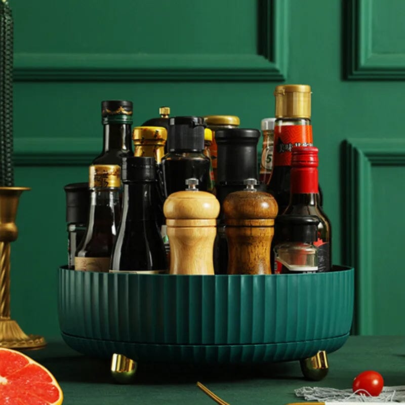 Harrow 360° Rotating Kitchen Storage Bowl and Spice Rack Organizer with Removable Tray