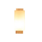 Modern Minimalist Solid Wood and Glass 1-Light Square Wall Sconce Lamp LED Compatible