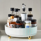 Harrow 360° Rotating Kitchen Storage Bowl and Spice Rack Organizer with Removable Tray