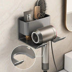 Wall Mount Hair Care Organizer Aluminum Holder for Hairdryer Brushes and Cables Black Gray White