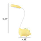 Rechargeable LED Desk Lamp with Cartoon Dinosaur Design Eye Care Table Light 15 Inch Polypropylene