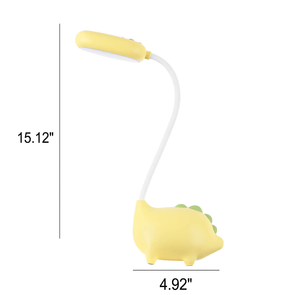 Rechargeable LED Desk Lamp with Cartoon Dinosaur Design Eye Care Table Light 15 Inch Polypropylene