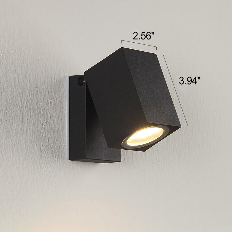 Modern Outdoor Waterproof LED Wall Spotlight Adjustable Angle Black Aluminum Sconce Lamp 5W 500lm