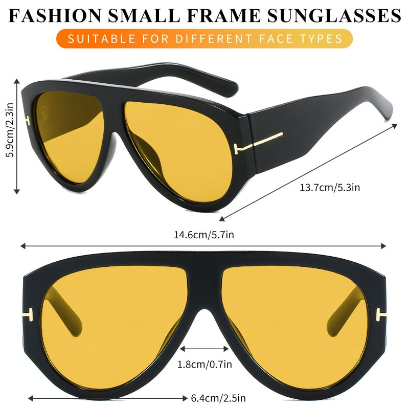 Oversized Aviator Sunglasses Women UV400 Protection Lightweight Durable AC Plastic Frame