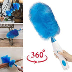 360° Rotating Electric Spin Duster with Motorized Microfiber Brushes for Indoor and Outdoor Cleaning