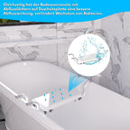 Adjustable Hanging Bathtub Seat with Non-Slip Handles Aluminum Alloy Frame Bath Stool 72-82 cm
