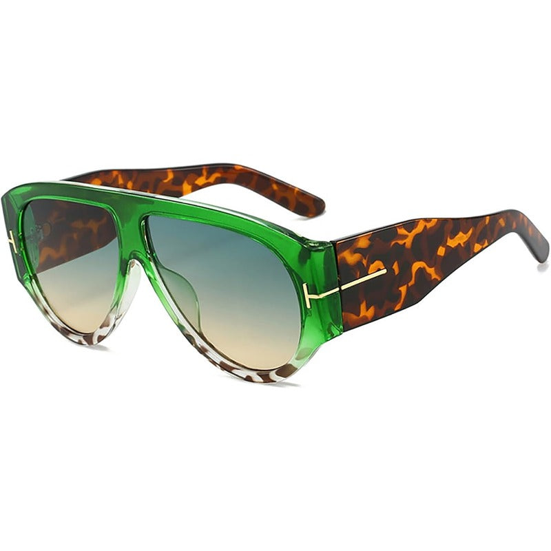 Oversized Aviator Sunglasses Women UV400 Protection Lightweight Durable AC Plastic Frame