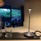 ClarityGlow Wireless LED Table Lamp Dimmable Rechargeable USB Water-Resistant Modern Design