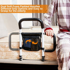 Bed Assist Handle with Dual Grip Metal Frame and Storage Bag for Twin to King Beds