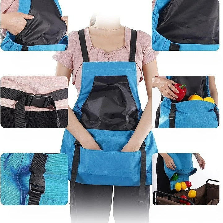 Water-Resistant Gardening Apron Waterproof Oxford Fabric Adjustable Fit with Tool Pockets