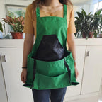 Water-Resistant Gardening Apron Waterproof Oxford Fabric Adjustable Fit with Tool Pockets