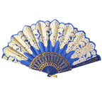 Ladies Hand Fan Elegant Artistic Design Wooden Frame Foldable Lightweight