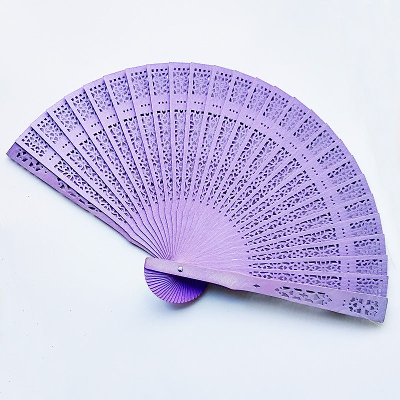 Women's Handheld Fan Elegant Intricately Perforated Lightweight Plastic