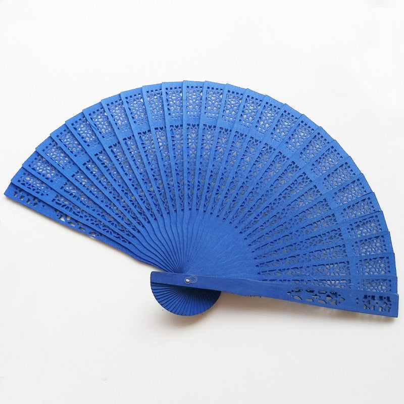 Ladies Folding Fan with Intricate Laser Engraved Patterns Lightweight Paper