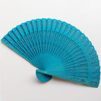 Ladies Folding Fan with Intricate Laser Engraved Patterns Lightweight Paper