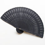 Ladies Elegant Plastic Fan with Artistic Cutouts Lightweight Handheld Accessory