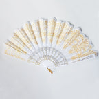 Ladies Hand Fan Elegant Artistic Design Wooden Frame Foldable Lightweight
