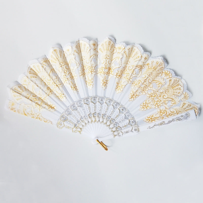 Women's Folding Fan with Exquisite Filigree Ornamentation Lightweight Portable Accessory