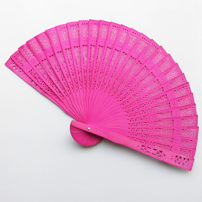 Ladies Elegant Plastic Fan with Artistic Cutouts Lightweight Handheld Accessory