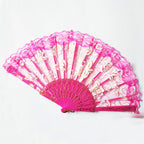 Women Decorative Fan Floral Lace Pattern Lightweight Elegant Accessory