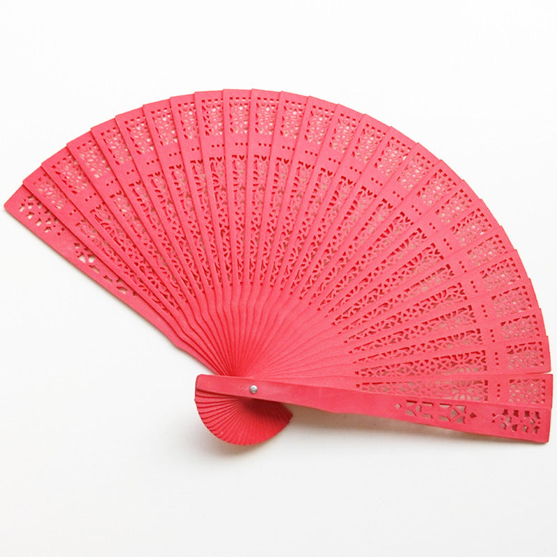 Women's Handheld Fan Elegant Intricately Perforated Lightweight Plastic
