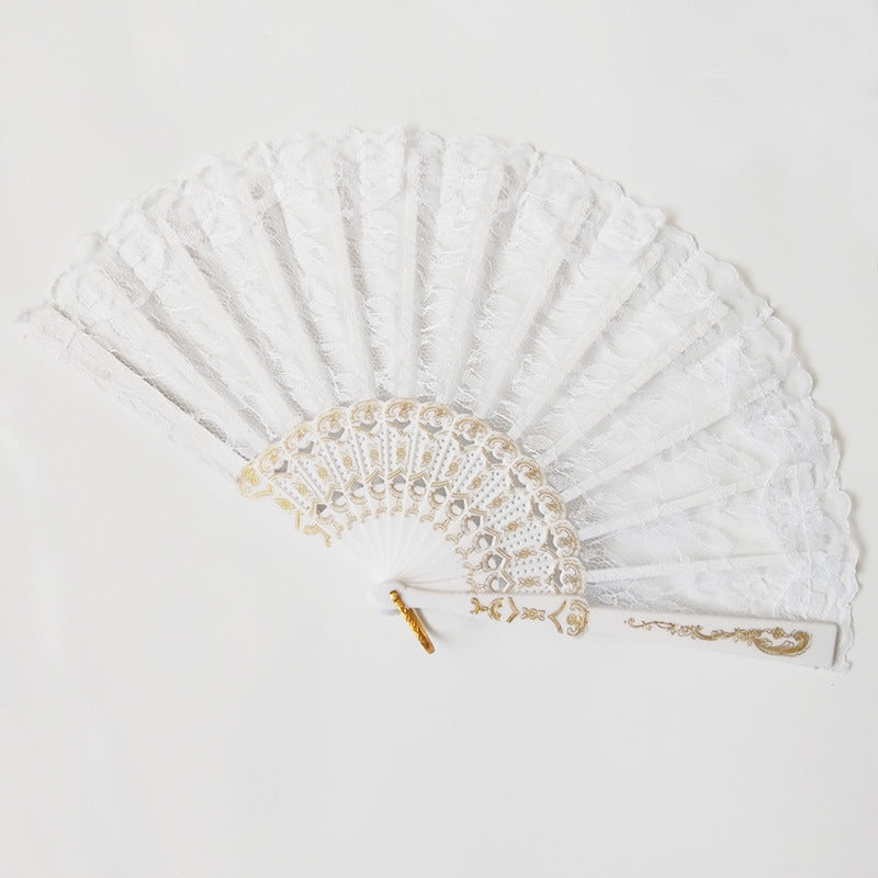 Women's Elegant Lace Fan Lightweight Compact Handheld Accessory for Weddings Parties