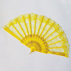 Women's Lace Fan with Elegant Gold Embellishment Lightweight Handheld Accessory