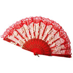 Ladies Fan Floral Lace Design Lightweight Portable Elegant Handheld Fan