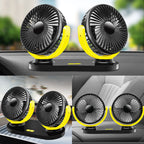 Dual Hurricane Desk Fan with Adjustable Twin Heads Quiet Operation Black Compact Design