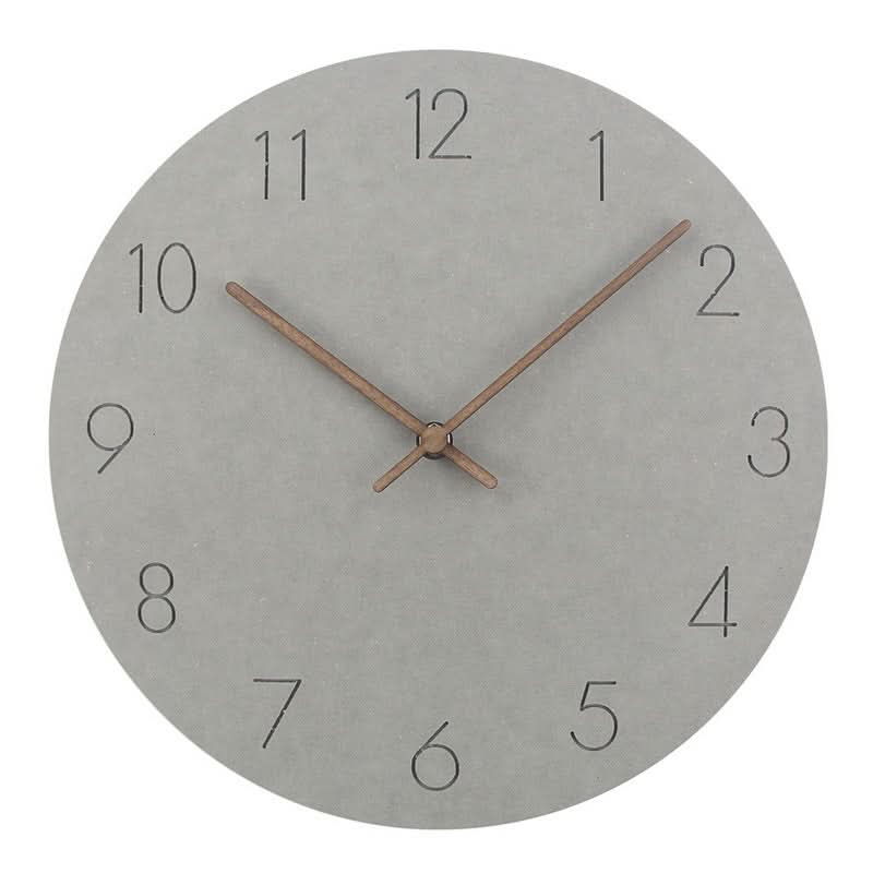 Silent Nordic Wall Clock 35cm Minimalist Design Non-Ticking Walnut Hands MDF Board