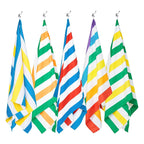 Brehn Large Cotton Blend Bath Towel Soft Absorbent Striped Design for Home Gym Beach