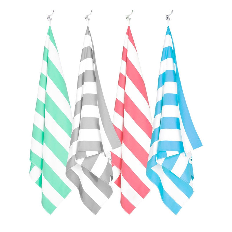 Brehn Large Cotton Blend Bath Towel Soft Absorbent Striped Design for Home Gym Beach