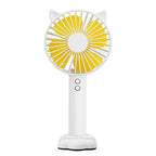 Portable Mini Fan USB Rechargeable Quiet Cat Design Compact Personal Cooler